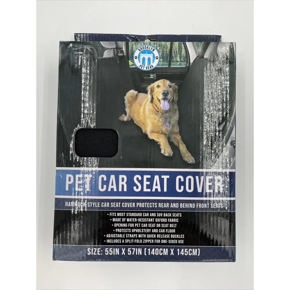 Brooklyn Gear Pet Hammock Car Seat Cover 55x57 Inch Black SUV Truck New